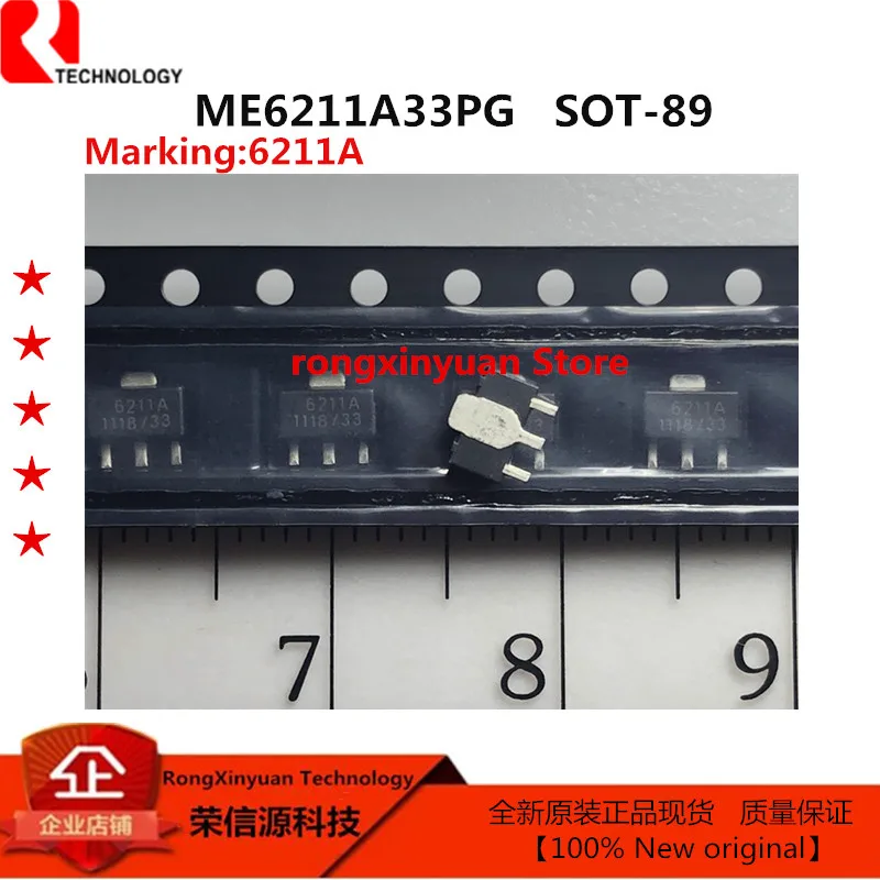 ME6211A33PG 6211A SOT-89 3.3V ME6211A33 High Speed LDO Regulators, High PSRR, Low noise 100% New original
ME6211A33PG 6211A SOT-89 3.3V ME6211A33 High Speed LDO Regulators, High PSRR, Low noise 100% New original