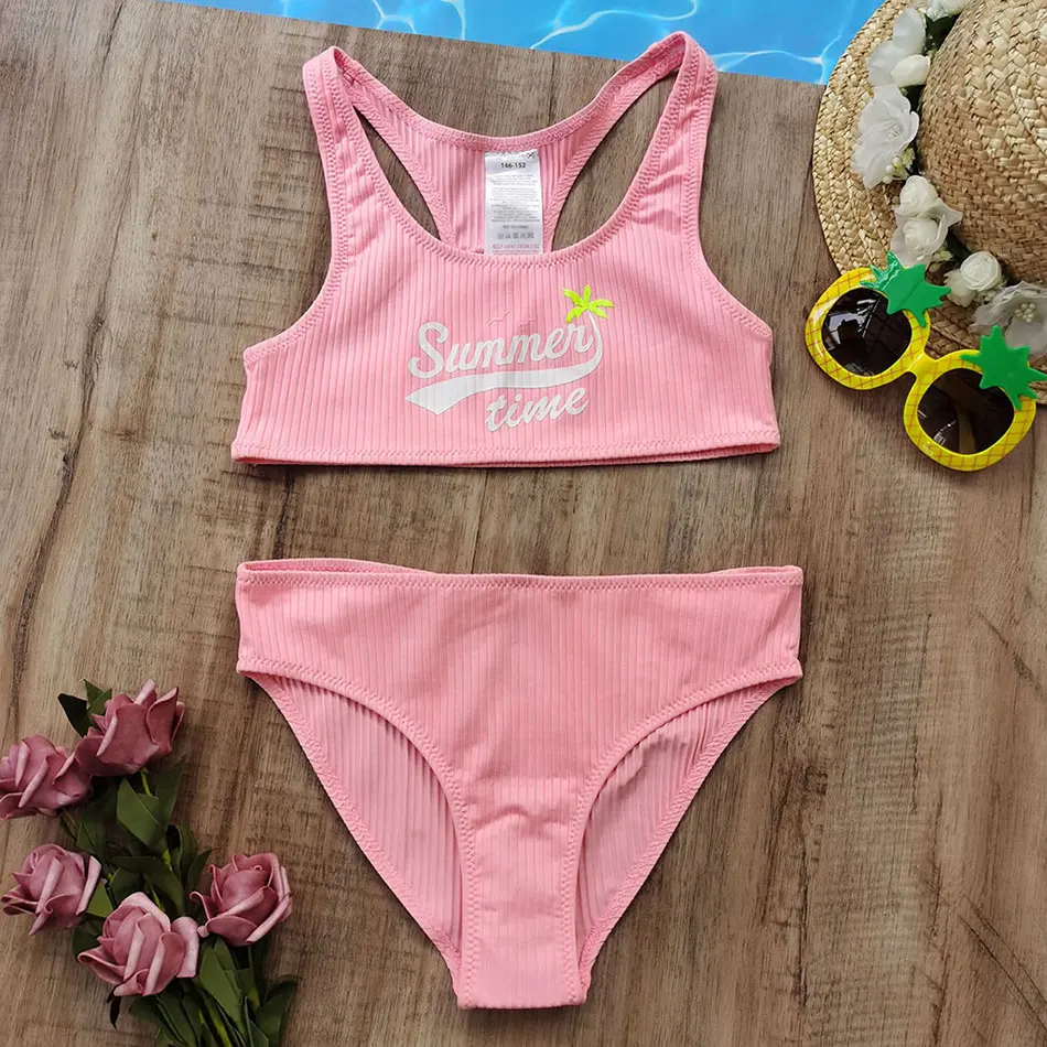 7-14 Years Girl Swimsuit Kids Letter Print Girl Bikini Set Sport Two Piece Children's Swimwear Belt Girls Bathing Suit Beachwear
7-14 Years Girl Swimsuit Kids Letter Print Girl Bikini Set Sport Two Piece Children's Swimwear Belt Girls Bathing Suit Beachwear