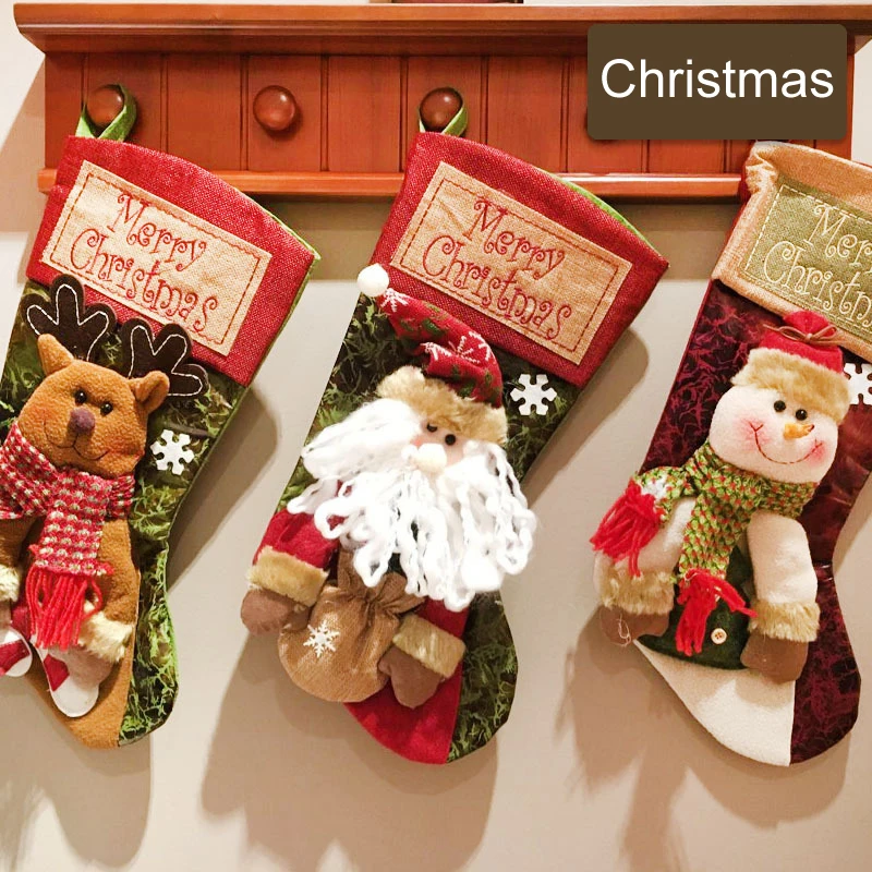 Large Christmas socks gift Bag Xmas decoration sock Christmas Eve gift Children Christmas tree pendant Candy bag 50x25x22cm
Large Christmas socks gift Bag Xmas decoration sock Christmas Eve gift Children Christmas tree pendant Candy bag 50x25x22cm