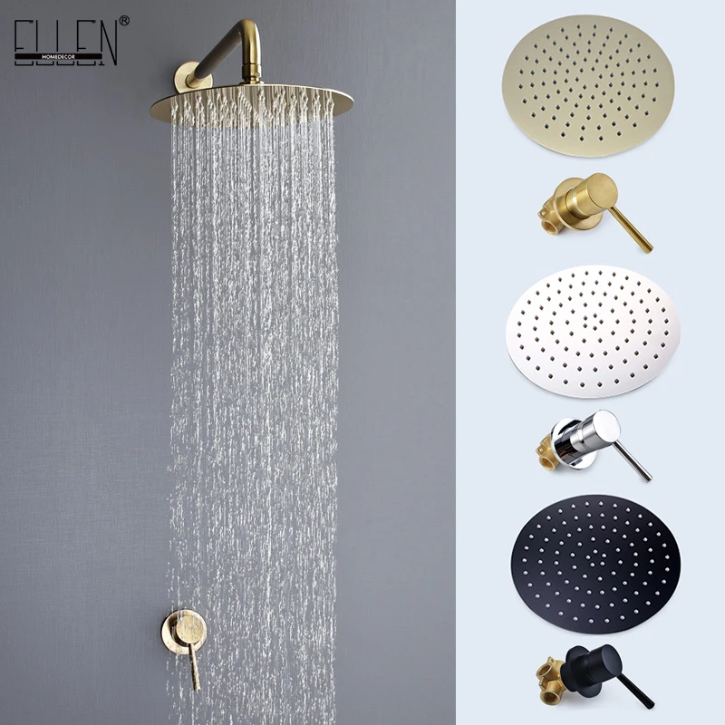 Bath Wall Shower Set Gold Bathroom Shower Faucet Wall Mounted Black Shower Chrome Hot Cold Water Crane ELS90
Bath Wall Shower Set Gold Bathroom Shower Faucet Wall Mounted Black Shower Chrome Hot Cold Water Crane ELS90