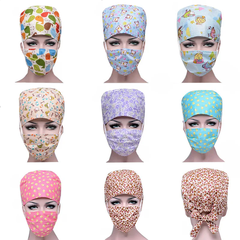 Unisex Nursing Scrub Cap Face Cover Sets Printed Cotton Sweatband Working Caps Beauty Salon Anti-dust Workwear Hats Accessories
Unisex Nursing Scrub Cap Face Cover Sets Printed Cotton Sweatband Working Caps Beauty Salon Anti-dust Workwear Hats Accessories