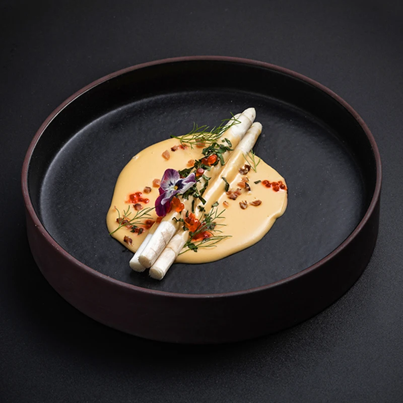 Black Frosted Western Steak Plate High-end Ceramic Dinner Plate Household Round Fruit Lasa Dessert Ramen Plate Kitchen Tableware
Black Frosted Western Steak Plate High-end Ceramic Dinner Plate Household Round Fruit Lasa Dessert Ramen Plate Kitchen Tableware