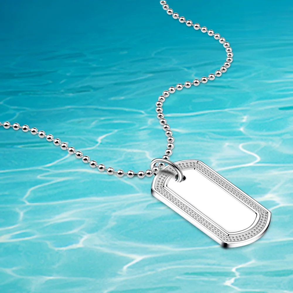 Fashion Men's Necklaces 925 Sterling Silver Jewelry for Men Women Geometric Rectangle Pendants Classic Brand Accessories
Fashion Men's Necklaces 925 Sterling Silver Jewelry for Men Women Geometric Rectangle Pendants Classic Brand Accessories