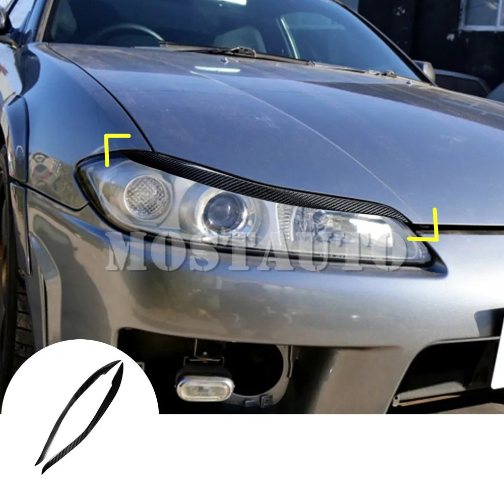 For Nissan Silvia S15 Real Carbon Fiber Exterior Headlight Cover Eyelid Eyebrow Trim 1999-2006 2pcs Car Accessories
For Nissan Silvia S15 Real Carbon Fiber Exterior Headlight Cover Eyelid Eyebrow Trim 1999-2006 2pcs Car Accessories