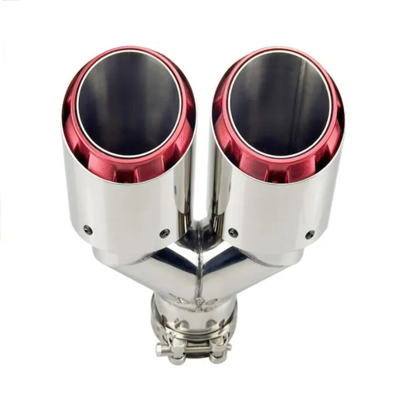 ail Pipe 63-89mm Y-Shaped 1-In-2-Out Right Side Dual Outlet Exhaust Tailpipe Stainless steel red universal tail pipe
ail Pipe 63-89mm Y-Shaped 1-In-2-Out Right Side Dual Outlet Exhaust Tailpipe Stainless steel red universal tail pipe