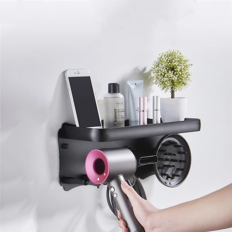 Wall Mounted Hair Dryer Holder Multi-function Bathroom Rack Space Aluminum Shelf Storage Organizer Hairdryer Holder
Wall Mounted Hair Dryer Holder Multi-function Bathroom Rack Space Aluminum Shelf Storage Organizer Hairdryer Holder