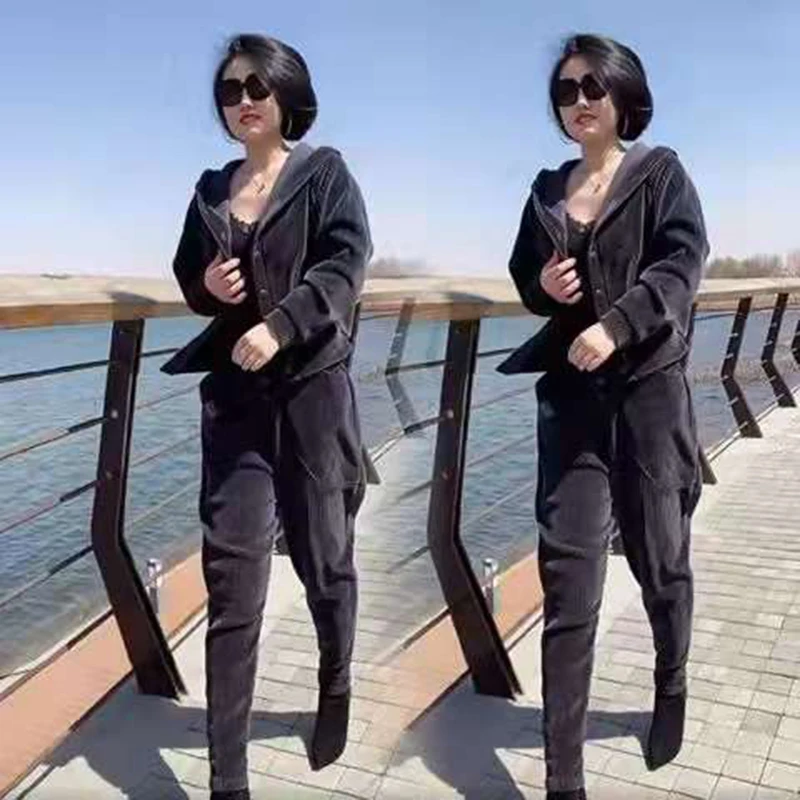 2023 Autumn And Winter New Women's Suit Thick Loose Harem Pants Casual Fashion Two-piece Solid Color Women's Clothing
2023 Autumn And Winter New Women's Suit Thick Loose Harem Pants Casual Fashion Two-piece Solid Color Women's Clothing