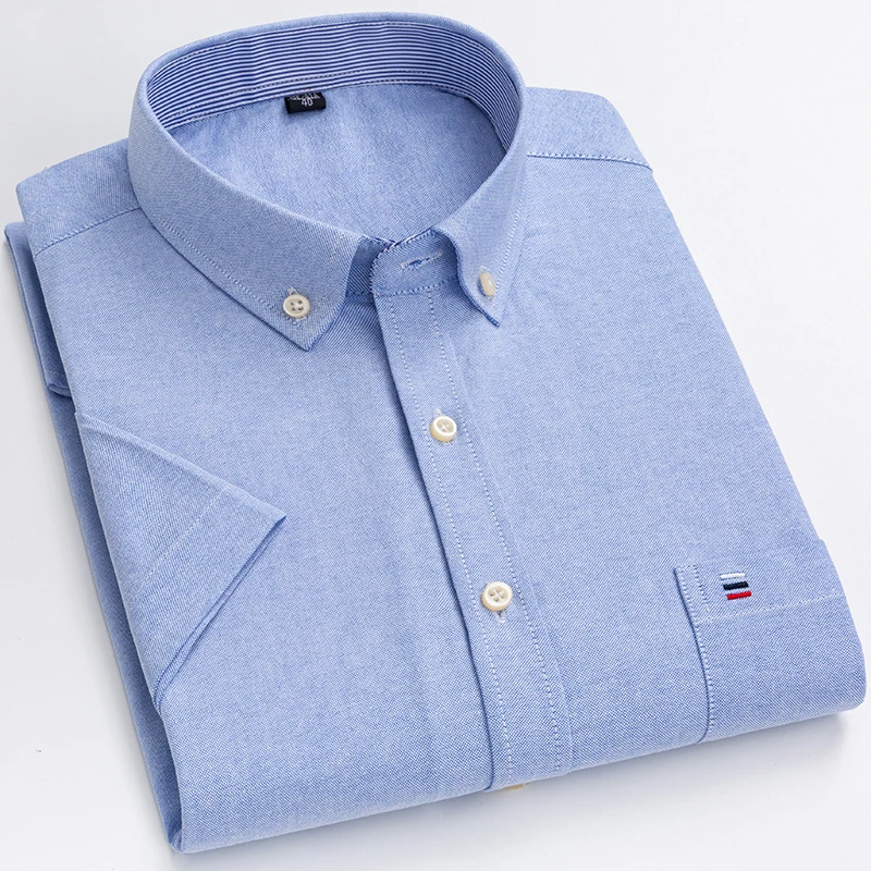 Men's Oxford Short Sleeve Summer Casual Shirts Single Pocket Comfortable Standard-fit Button-down Plaid Striped Cotton Shirt
Men's Oxford Short Sleeve Summer Casual Shirts Single Pocket Comfortable Standard-fit Button-down Plaid Striped Cotton Shirt