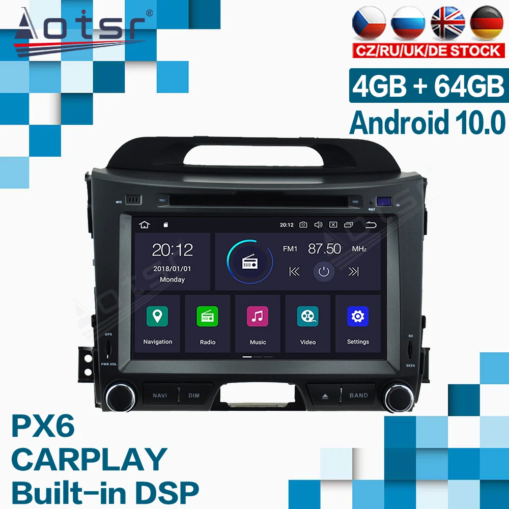 AOTSR Car Radio GPS Navigation Android 10.0 Multimedia Player For KIA Sportage 3 4 2010 - 2016 7" IPS Screen Carplay Headunit
AOTSR Car Radio GPS Navigation Android 10.0 Multimedia Player For KIA Sportage 3 4 2010 - 2016 7" IPS Screen Carplay Headunit
