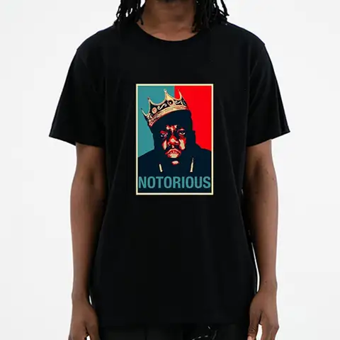 R.I.P Notorious Big Shirt Mens Short Sleeve Tshirt Hiphop Rock Biggie Smalls T Shirt Male Notorious B.I.G. Fashion Cotton Tees