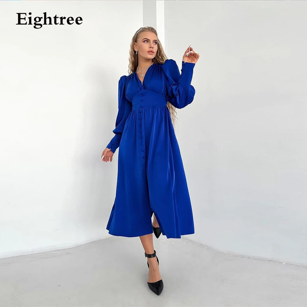 Eightree Royal Blue Short A Line Casual Evening Dresses Sleeves V Neck Long Sleeves Button Formal Celebrity Party Dress Gowns
Eightree Royal Blue Short A Line Casual Evening Dresses Sleeves V Neck Long Sleeves Button Formal Celebrity Party Dress Gowns