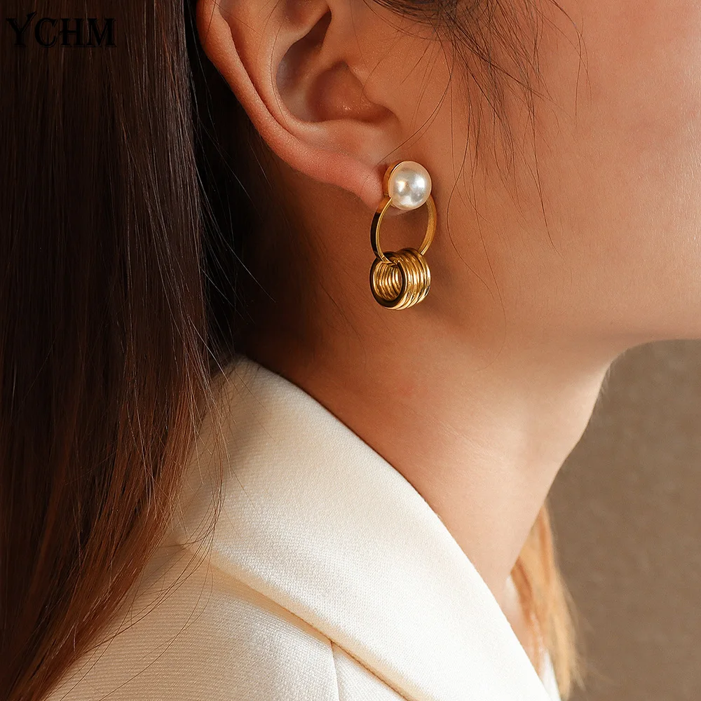 Double Ring Prearl Drop Earrings Fashion Stainless Steel Hoop Earrings for Women Trendy Designer Statement Earrings 2021 Jewelry
Double Ring Prearl Drop Earrings Fashion Stainless Steel Hoop Earrings for Women Trendy Designer Statement Earrings 2021 Jewelry