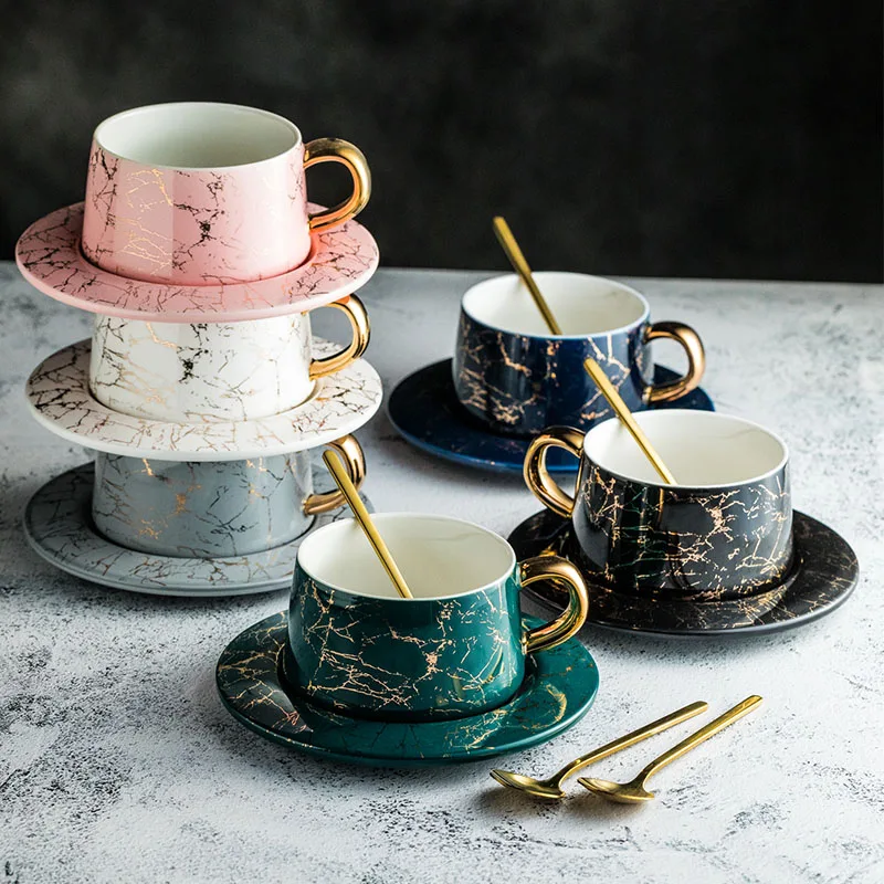 European marble Italian coffee cup dish ceramic flower tea cup family Coffee Cup Gift Box Set Coffee Cup small delicate spoon
European marble Italian coffee cup dish ceramic flower tea cup family Coffee Cup Gift Box Set Coffee Cup small delicate spoon