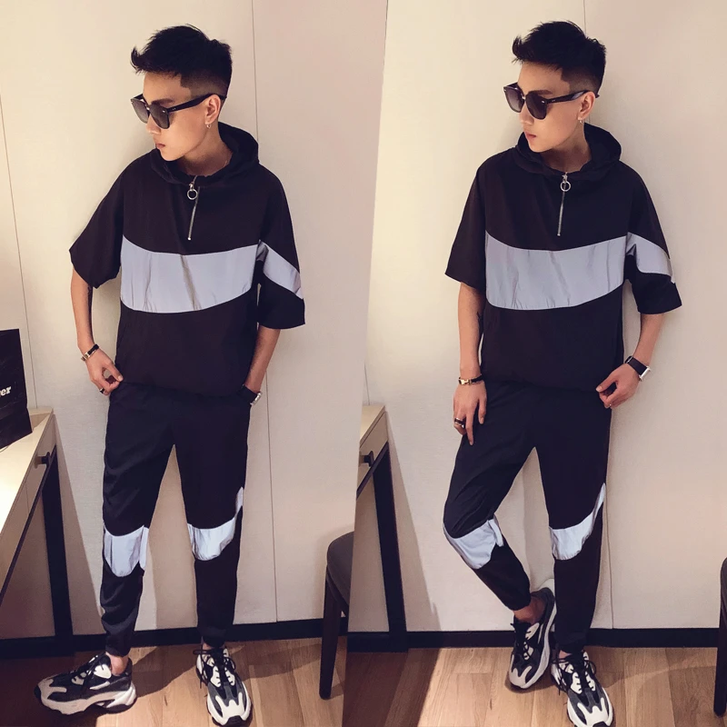 Casual Sweatshirt+pant Male 2 Pieces Track Suit Sportswear Set Spring Hoodies Short Sleeve Set Men Tracksuit Patchwork Hip Hop
Casual Sweatshirt+pant Male 2 Pieces Track Suit Sportswear Set Spring Hoodies Short Sleeve Set Men Tracksuit Patchwork Hip Hop