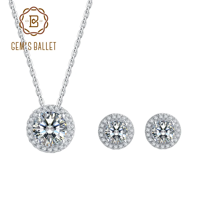 GEM'S BALLET Brilliant-Cut Moissanite Diamond Bridal Jewelry Set 925 Sterling Silver Earrings Necklace For Women Wedding Jewelry
GEM'S BALLET Brilliant-Cut Moissanite Diamond Bridal Jewelry Set 925 Sterling Silver Earrings Necklace For Women Wedding Jewelry