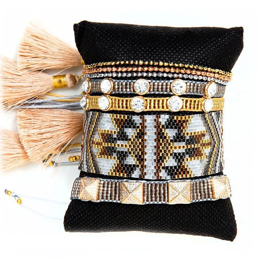 ZHONGVI Miyuki Beaded Bracelet Sets for Women Wrap Bracelets Handmade Bead Woven Jewelry Adjustable Fashion Tassel Pulsera
ZHONGVI Miyuki Beaded Bracelet Sets for Women Wrap Bracelets Handmade Bead Woven Jewelry Adjustable Fashion Tassel Pulsera