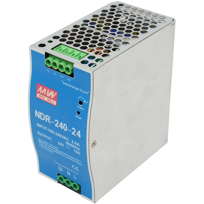 NDR-240 12V 24V DIN rail switching power supply is easy to install and easy to operate, small space occupation
NDR-240 12V 24V DIN rail switching power supply is easy to install and easy to operate, small space occupation