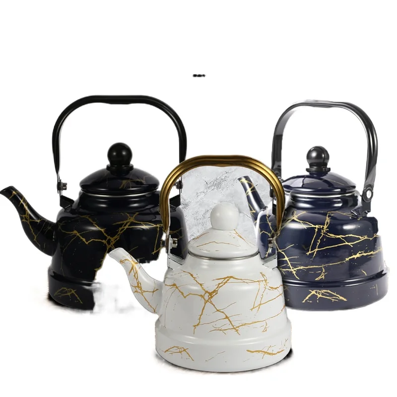 Metal enamel marble white black ancient bell pot export enamel European and American cold water pot bright hot water pot
Metal enamel marble white black ancient bell pot export enamel European and American cold water pot bright hot water pot