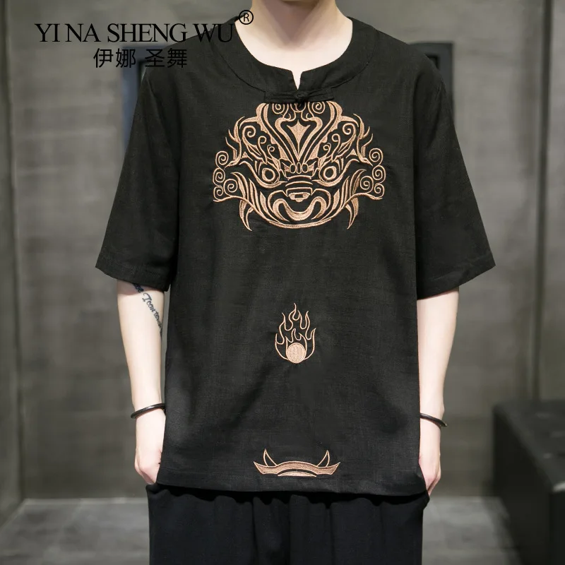 Chinese Style Casual Linen Short Sleeve T-shirt Retro Large Fashion Embroidered Hanbok Is a New Style for Men in 2021 Summer
Chinese Style Casual Linen Short Sleeve T-shirt Retro Large Fashion Embroidered Hanbok Is a New Style for Men in 2021 Summer