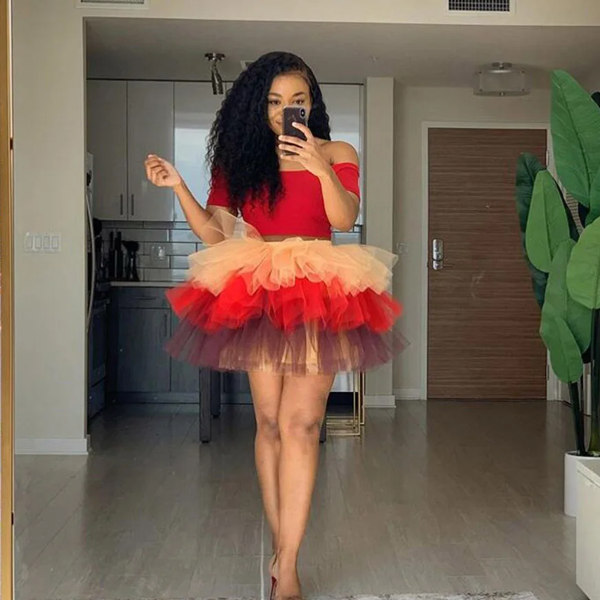 Colorful Mix Color Mini Tulle Skirts Elastic Custom Made High Street Short Tulle Skirt Women Ruffles Tiered Tutu Skirt
Colorful Mix Color Mini Tulle Skirts Elastic Custom Made High Street Short Tulle Skirt Women Ruffles Tiered Tutu Skirt