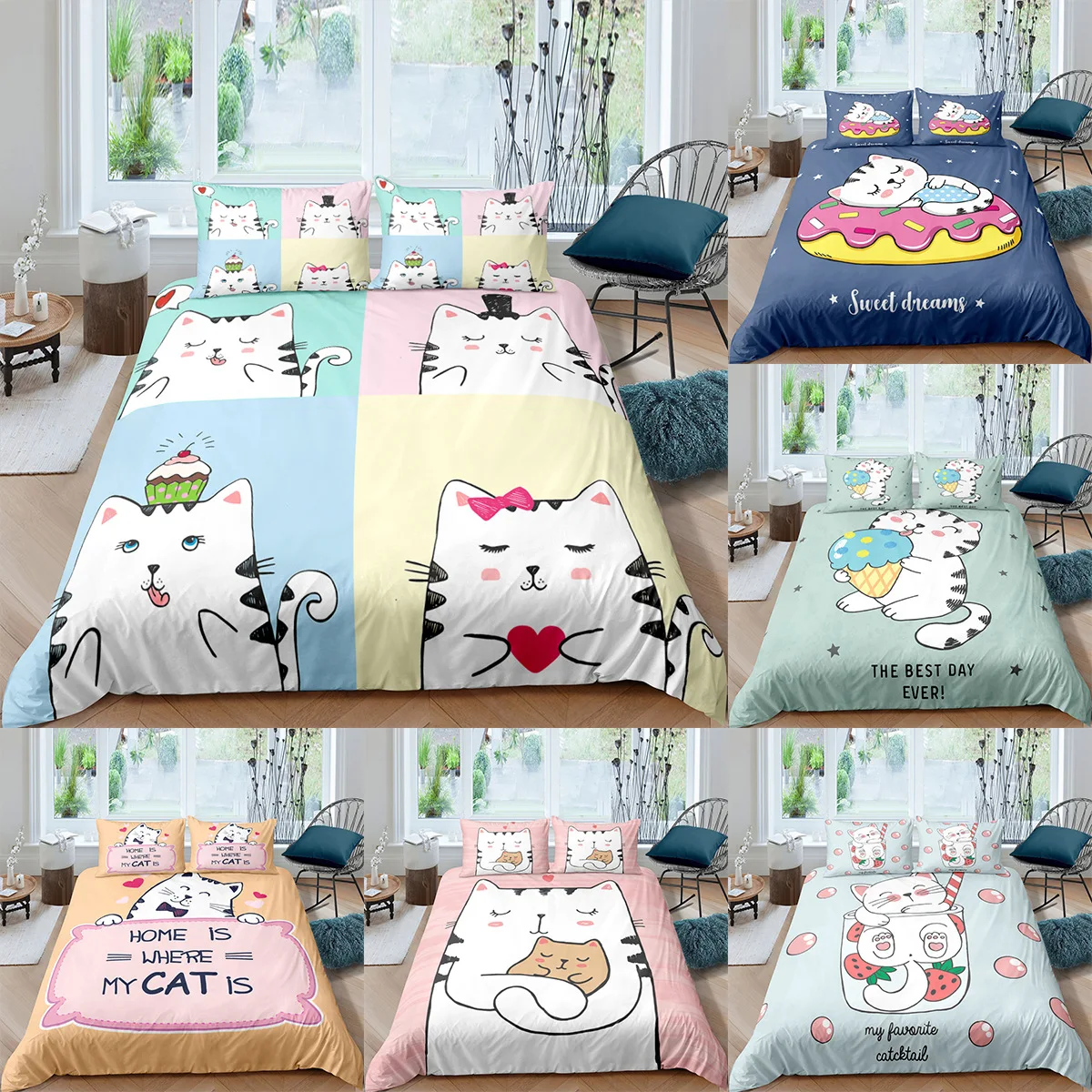 Cartoon 3D Digital Printing Bedding Set Cat Pink Comfortable Cover Pillowcase Children Bedroom Decorative Bedding Set
Cartoon 3D Digital Printing Bedding Set Cat Pink Comfortable Cover Pillowcase Children Bedroom Decorative Bedding Set
