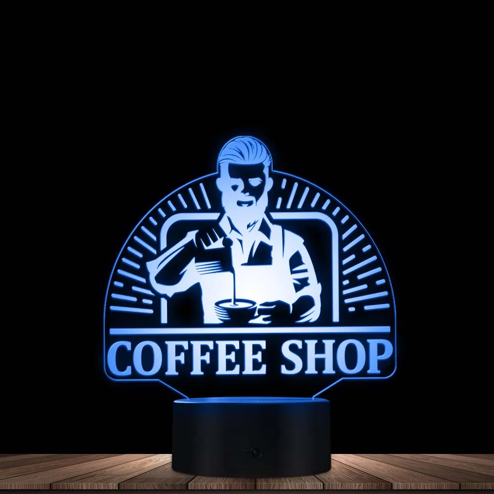 Coffee Shop Decorative 3D Optical Illusion Light Cafe Unique LED Visual Desk Lamp Acrylic Multi-Color NIght Light Barista's Gift
Coffee Shop Decorative 3D Optical Illusion Light Cafe Unique LED Visual Desk Lamp Acrylic Multi-Color NIght Light Barista's Gift