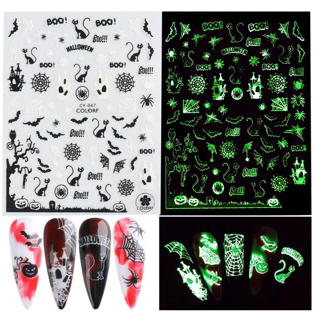 Nail Art Decorations Sliders Decals Skull Pumpkin Spider Web Halloween Nail Stickers 3D Glow In The Dark Luminous
Nail Art Decorations Sliders Decals Skull Pumpkin Spider Web Halloween Nail Stickers 3D Glow In The Dark Luminous