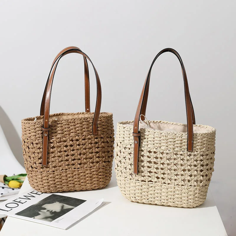 Fashion Hollow Woven Women Handbag Handmade Straw Woven Shoulder Bags Casual Summer Vacation Straw Woven Bag Ladies Tote Bags
Fashion Hollow Woven Women Handbag Handmade Straw Woven Shoulder Bags Casual Summer Vacation Straw Woven Bag Ladies Tote Bags