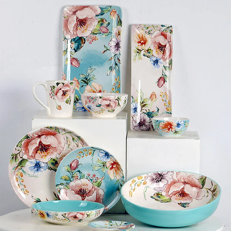 European and American French dinner plate underglaze color flat plate dessert tray rectangular plate fish plate large soup plate
European and American French dinner plate underglaze color flat plate dessert tray rectangular plate fish plate large soup plate