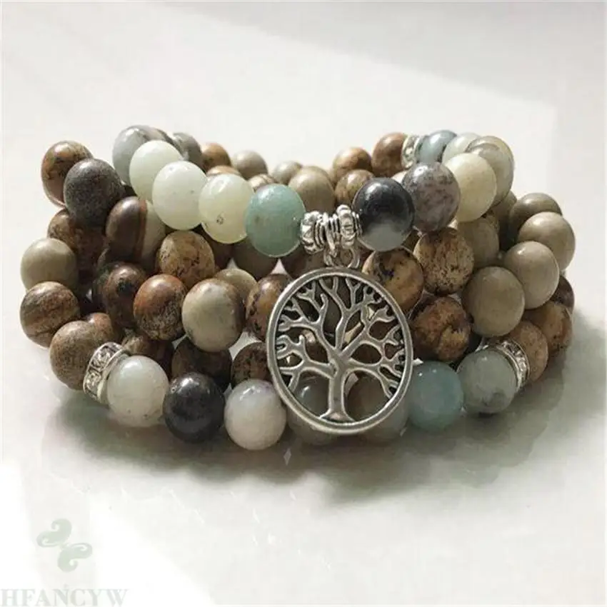 8mm Amazonite Picture stone Gemstone 108 Beads Mala Bracelet cuff natural Healing pray energy Handmade Health spirituality Men
8mm Amazonite Picture stone Gemstone 108 Beads Mala Bracelet cuff natural Healing pray energy Handmade Health spirituality Men