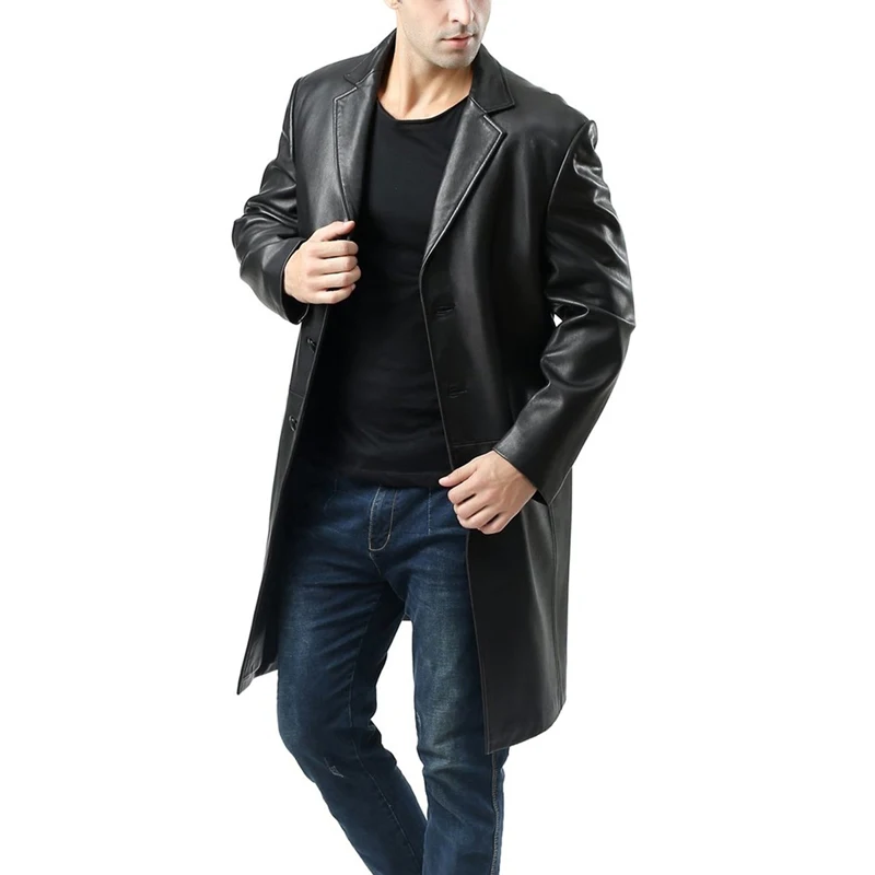 2021 New Casual Motorcycle Slim Leather Jackets Men Waterproof Single-Breasted Long Business Trench Black Jackets
2021 New Casual Motorcycle Slim Leather Jackets Men Waterproof Single-Breasted Long Business Trench Black Jackets