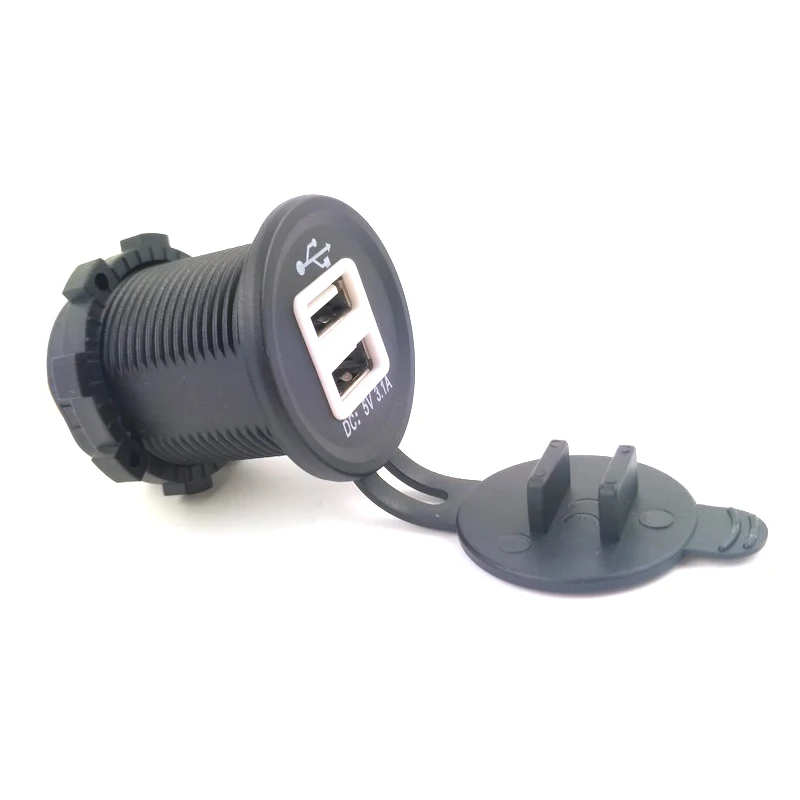 DC 12~24V 3.1A DIY Car USB Charger Water Resistant Dual USB Car Charger Adapter with Blue Light for Car Motocylcye Boat
DC 12~24V 3.1A DIY Car USB Charger Water Resistant Dual USB Car Charger Adapter with Blue Light for Car Motocylcye Boat