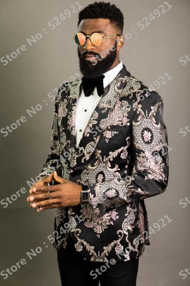Custom Made Men Suits Pattern with Black Groom Tuxedos Shawl Lapel Groomsmen Wedding Best Man ( Jacket+Pants+Tie ) C726
Custom Made Men Suits Pattern with Black Groom Tuxedos Shawl Lapel Groomsmen Wedding Best Man ( Jacket+Pants+Tie ) C726