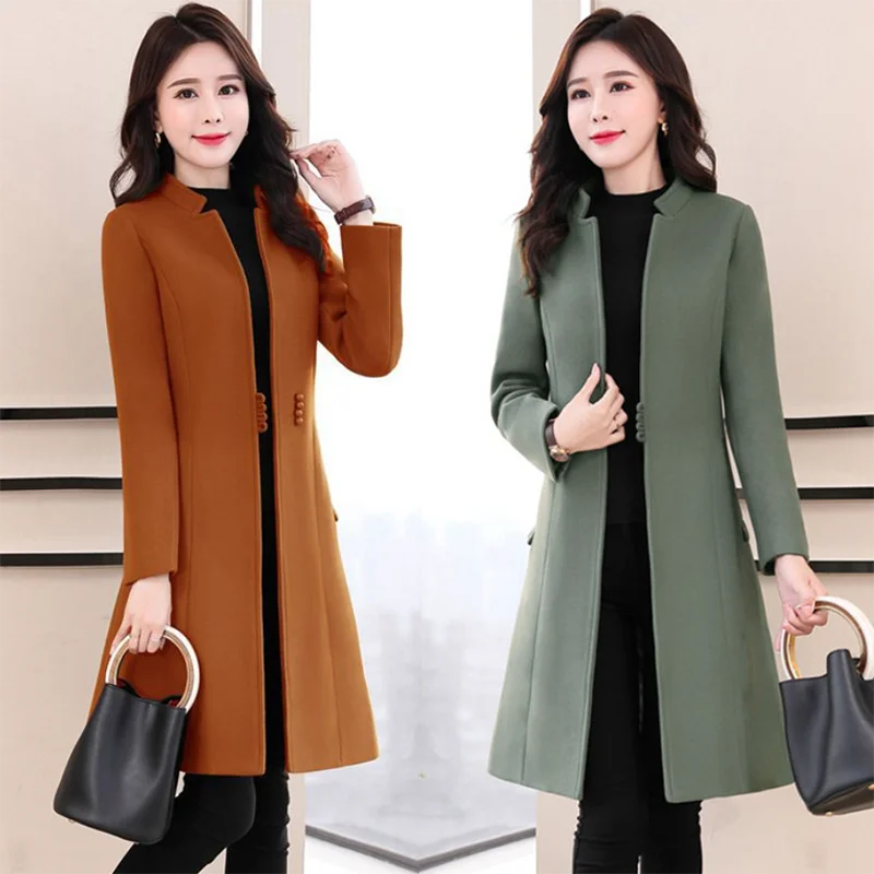 204 New Woolen Coat Women's Mid-Length Slim Thin Female Spring Autumn All-Match Popular Woolen Jacket Ladies Windbreaker L520
204 New Woolen Coat Women's Mid-Length Slim Thin Female Spring Autumn All-Match Popular Woolen Jacket Ladies Windbreaker L520