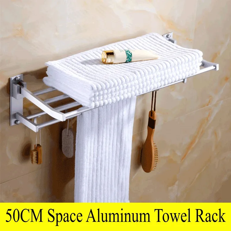 2 Tier Space Aluminum Silver Towel Rack Wall Mounted Towel Holder Storage Shelf with Hook Bathroom Accessories Storage Shelf
2 Tier Space Aluminum Silver Towel Rack Wall Mounted Towel Holder Storage Shelf with Hook Bathroom Accessories Storage Shelf