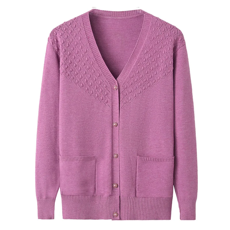 Middle-aged Women Sweater Cardigan Fashion Spring Autumn Knitted Coat Long Sleeve V-neck Single-Breasted High Quality Top Jacket
Middle-aged Women Sweater Cardigan Fashion Spring Autumn Knitted Coat Long Sleeve V-neck Single-Breasted High Quality Top Jacket