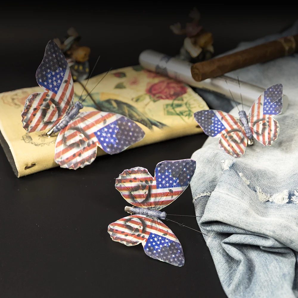 3 pc Artificial Feather Butterfly American Flag Butterfly Decoration Holiday Supplies Clothing Decoration 2020 party bald eagle
3 pc Artificial Feather Butterfly American Flag Butterfly Decoration Holiday Supplies Clothing Decoration 2020 party bald eagle