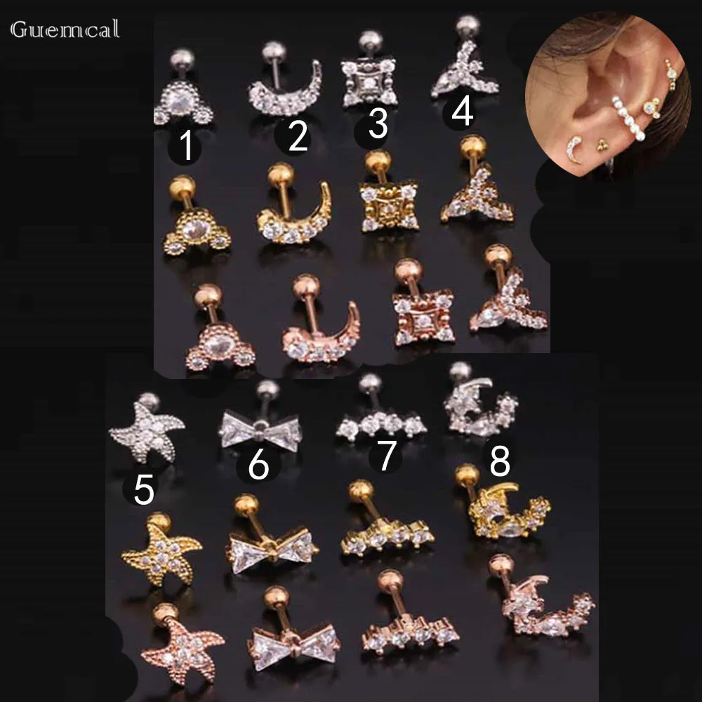 Guemcal модные ювелирные изделия для пирсинга из нержавеющей стали с бантом, морской звездой и прямой резьбой, 2 шт. 
Guemcal модные ювелирные изделия для пирсинга из нержавеющей стали с бантом, морской звездой и прямой резьбой, 2 шт.