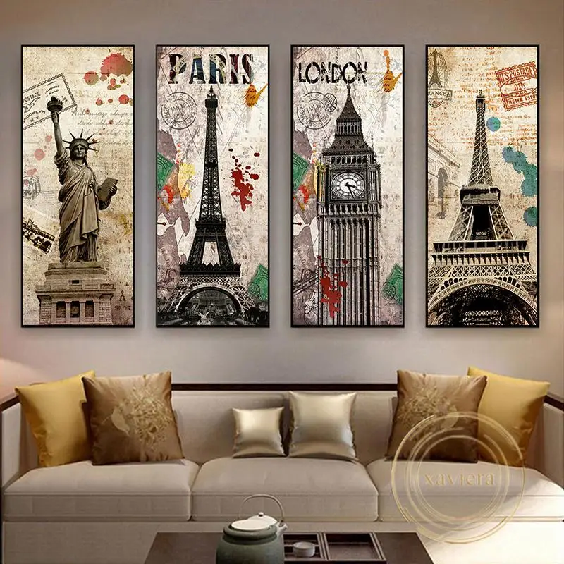 Nordic World Travel City Landscape Retro Poster Paris London New York Canvas Painting Wall Art Large Size Picture for Home Decor
Nordic World Travel City Landscape Retro Poster Paris London New York Canvas Painting Wall Art Large Size Picture for Home Decor