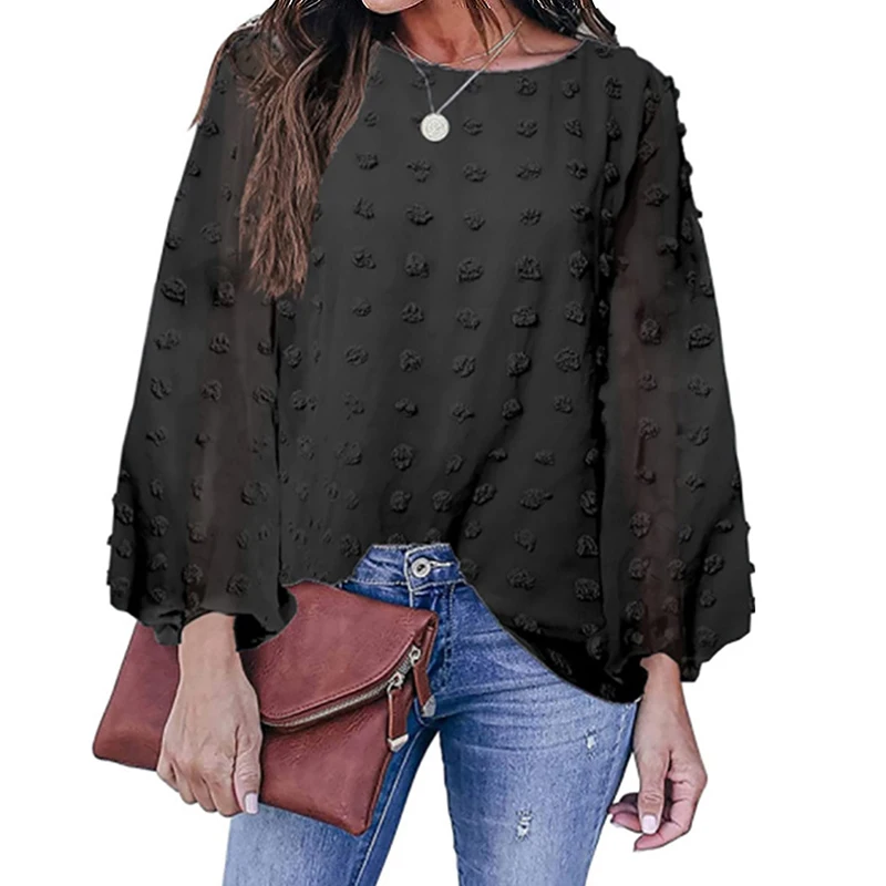 Chic Jacquard Design Womens Tops and Shirts Spring Long Sleeve Solid Pullover Chiffon Shirts Blouses Loose Summer Tops Female
Chic Jacquard Design Womens Tops and Shirts Spring Long Sleeve Solid Pullover Chiffon Shirts Blouses Loose Summer Tops Female