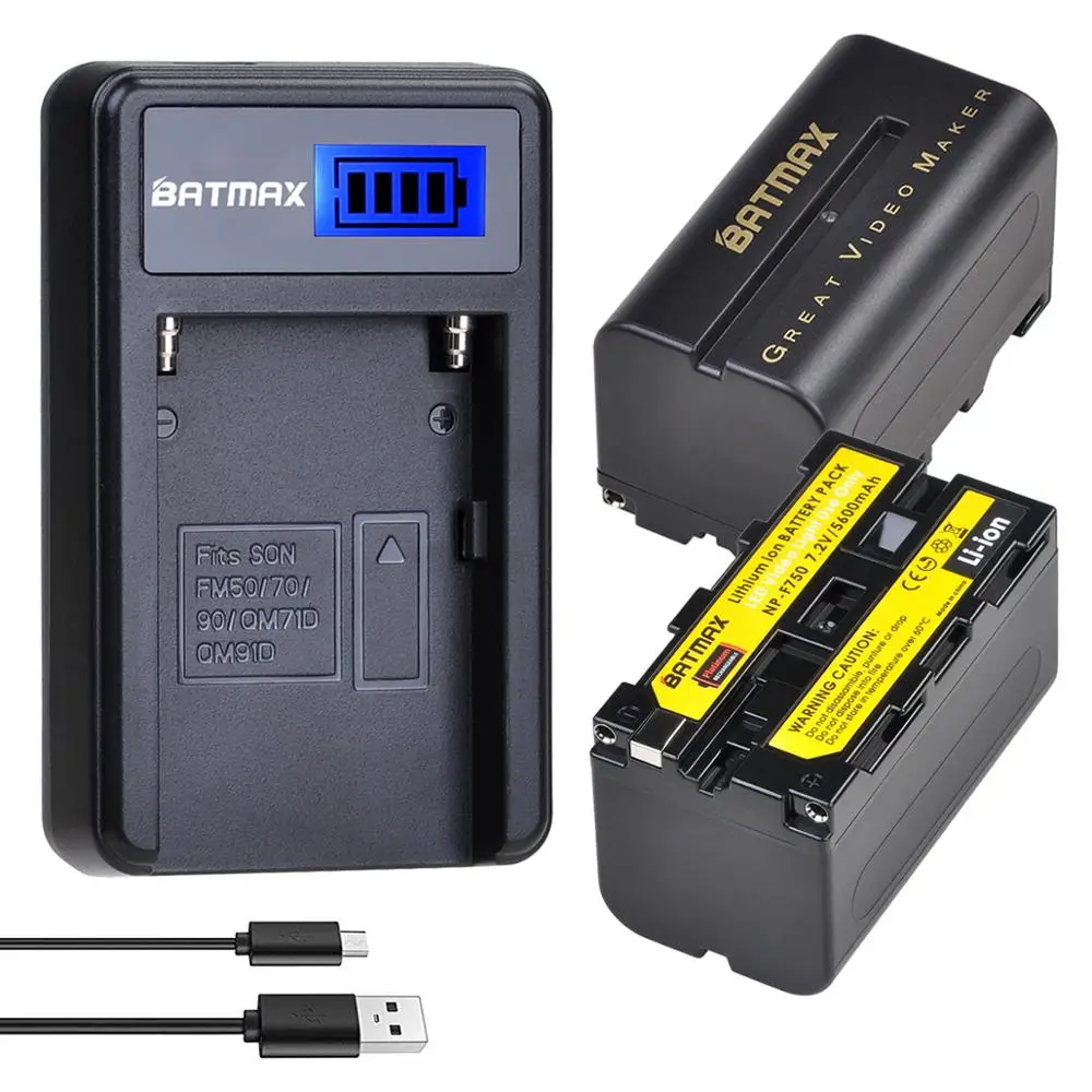 Batmax NP-F750 NP-F770 Li-ion Battery+LCD USB Charger for Yongnuo Godox LED Video Light YN300Air II YN300 III YN600 L132T
Batmax NP-F750 NP-F770 Li-ion Battery+LCD USB Charger for Yongnuo Godox LED Video Light YN300Air II YN300 III YN600 L132T