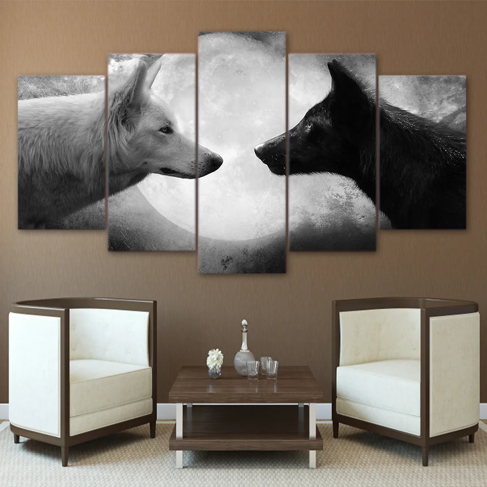 5 Panel Animals Black White Wolf Moon Pictures Posters Wall Art Home Decor Canvas HD Prints Oil Paintings Living Room Decoration
5 Panel Animals Black White Wolf Moon Pictures Posters Wall Art Home Decor Canvas HD Prints Oil Paintings Living Room Decoration