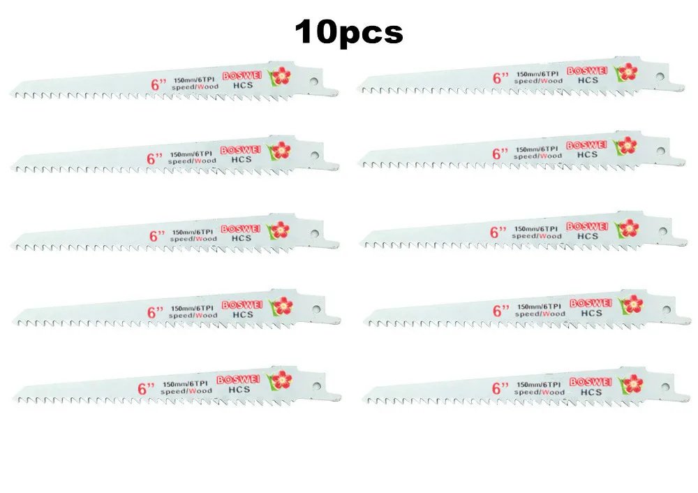 10 pcs Reciprocating Saw Blade 6''/150mm Jig Saw Blades For Wood Cutting Woodworking Tools power tool accessories
10 pcs Reciprocating Saw Blade 6''/150mm Jig Saw Blades For Wood Cutting Woodworking Tools power tool accessories