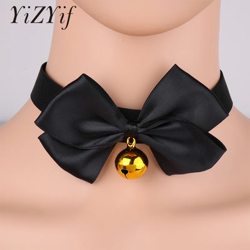 Bow Tie Neck Choker Collar Necklace with Bell Adjustable Soft Ribbon Bow Bell Sexy Bow Knot Small Bell Collar Choker Role play
Bow Tie Neck Choker Collar Necklace with Bell Adjustable Soft Ribbon Bow Bell Sexy Bow Knot Small Bell Collar Choker Role play