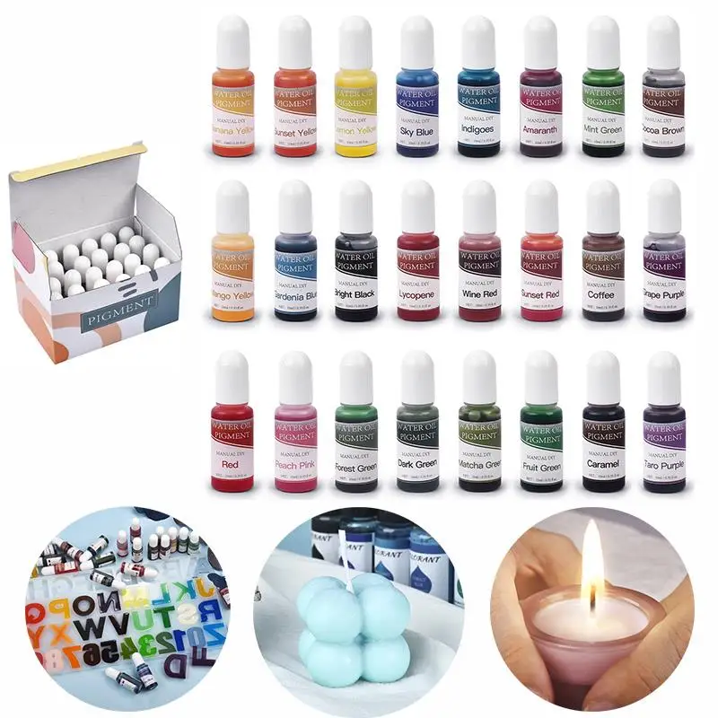 24 Colors Resin Pigment Set Liquid Art Colorant Dye Ink DIY Handmade Soap Candles Epoxy Resin Mold Pigment Kit Jewelry Making
24 Colors Resin Pigment Set Liquid Art Colorant Dye Ink DIY Handmade Soap Candles Epoxy Resin Mold Pigment Kit Jewelry Making