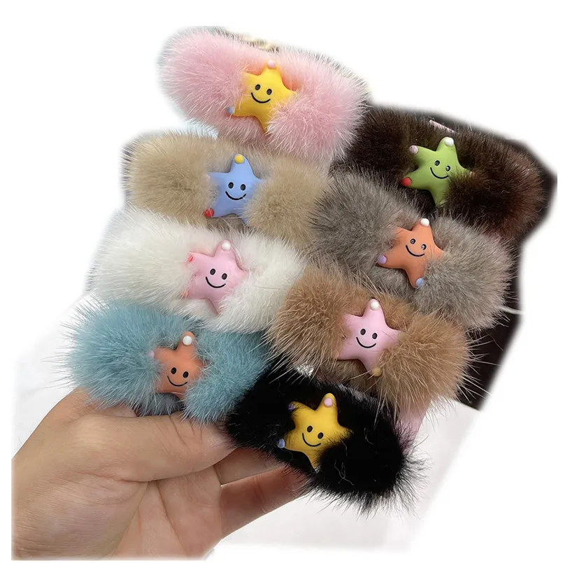 New Real Mink Fur Hair Accessories Furry Star Bangs Girls Hair Pin Baby Hair Clip Headwear
New Real Mink Fur Hair Accessories Furry Star Bangs Girls Hair Pin Baby Hair Clip Headwear