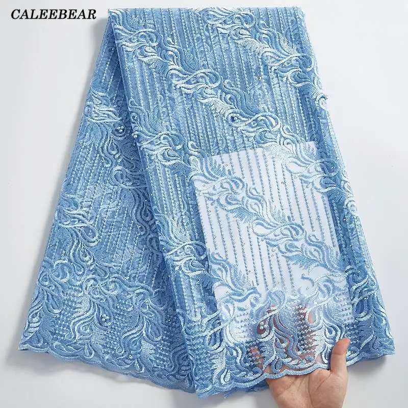 Sky Blue French Sequins Lace Fabric High Quality Embroidery African Net Lace Nigerian Tulle Fabrics 5Yards For Party Dress S2299
Sky Blue French Sequins Lace Fabric High Quality Embroidery African Net Lace Nigerian Tulle Fabrics 5Yards For Party Dress S2299