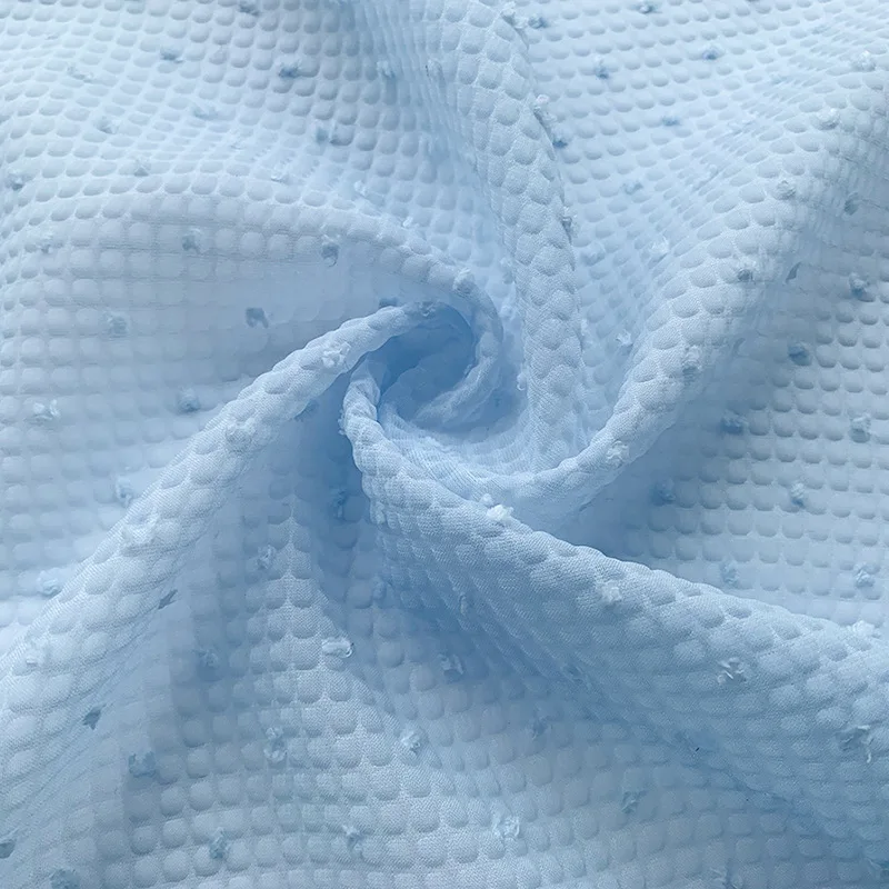 3D bubble jacquard fur ball Swiss dot fabric DIY women's fashion dress sun protection cloth
3D bubble jacquard fur ball Swiss dot fabric DIY women's fashion dress sun protection cloth