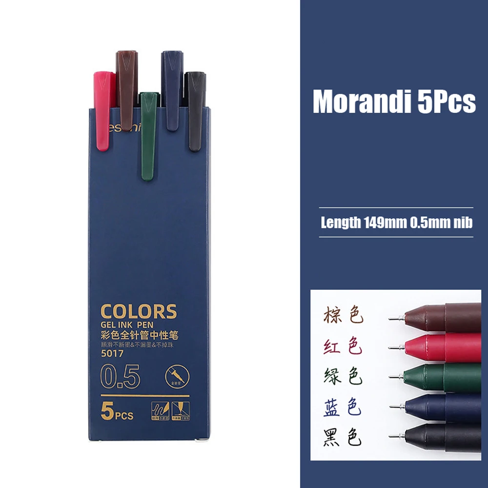 5Pcs Retro Colored Gel Pen Set 0.5mm Kawaii Fine Point Ballpoint Pens School Office Supplies Stationery
5Pcs Retro Colored Gel Pen Set 0.5mm Kawaii Fine Point Ballpoint Pens School Office Supplies Stationery