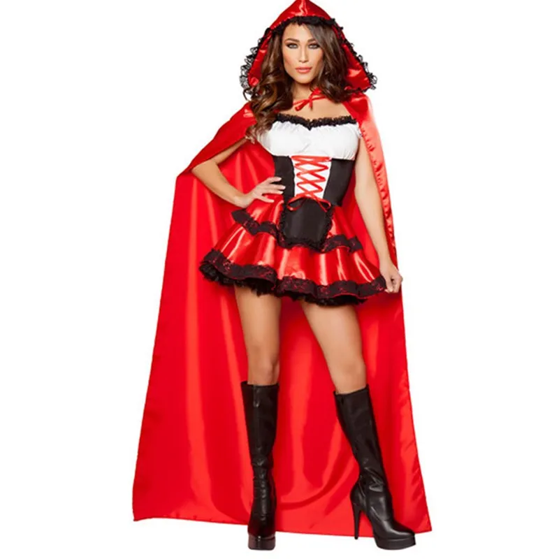Halloween Adult Little Red Riding Hooded Fantasy Costume Christmas Carnival Party Fairy Tale Queen Cosplay Dress With Cloak
Halloween Adult Little Red Riding Hooded Fantasy Costume Christmas Carnival Party Fairy Tale Queen Cosplay Dress With Cloak